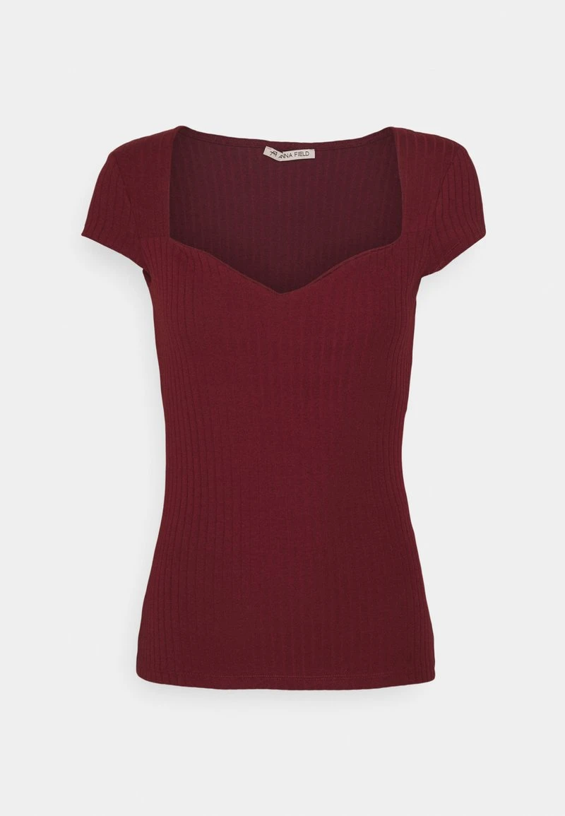 Lo mas barato ❤️ Anna Field Camiseta Básica - Dark Red, Mujer 😀 3 Lo mas barato ❤️ Anna Field Camiseta Básica - Dark Red, Mujer 😀