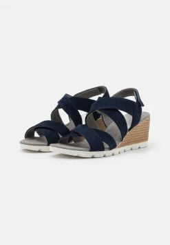 Gran venta ⭐ Anna Field LEATHER - Sandalias De Cuña - Blue, Mujer ⭐ -Fashionize Ventas 0b332b5c87f14b7d8bfdcaf0a8aed343