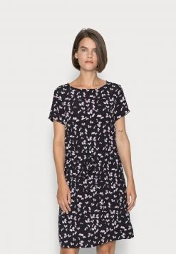 Gran venta ⌛ Anna Field WOVEN 🔔 DRESS BASIC TUNNEL - Vestido Informal - Black/lilac, Mujer ⌛