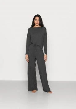 Promoción 🎉 Anna Field JERSEY WIDE LEG PJ SET - Pijama - Dark Grey, Mujer 😍