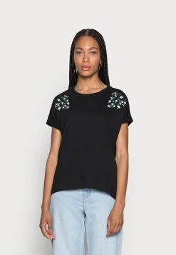 Para estrenar 💯 Anna Field MANDALA DITSY FLOWER SHOULDER TEE - Camiseta Estampada - Black, Mujer 👍