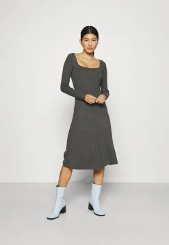 Nuevo 🔥 Anna Field Vestido De Punto - Mottled Dark Grey, Mujer 🔔