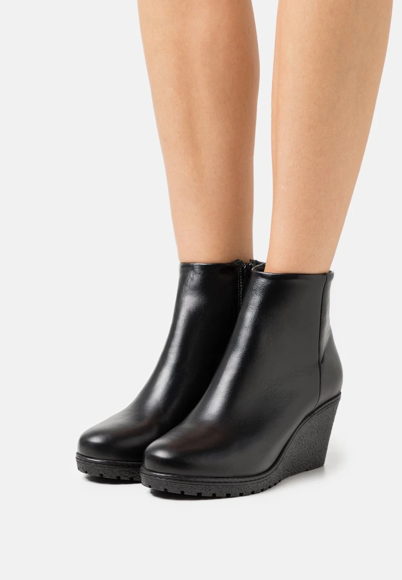 Nuevo ❤️ Anna Field LEATHER WINTER BOOT - Wedge Ankle Boots - Botines Bajos - Black, Mujer ⭐ 3 Nuevo ❤️ Anna Field LEATHER WINTER BOOT - Wedge Ankle Boots - Botines Bajos - Black, Mujer ⭐