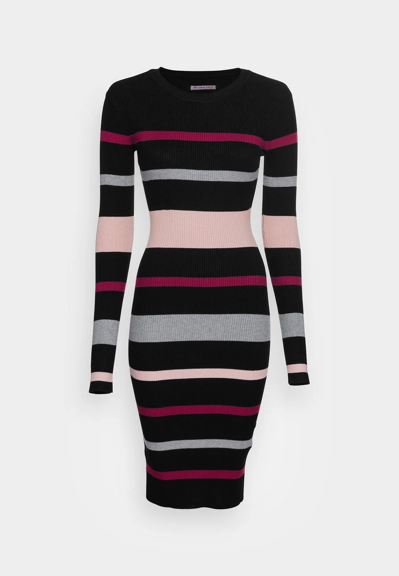 ofertas ✨ Anna Field REGULAR FIT STRIPES 🤩 DRESS - Vestido De Punto - Black/red/pink, Mujer ⭐ 6 ofertas ✨ Anna Field REGULAR FIT STRIPES 🤩 DRESS - Vestido De Punto - Black/red/pink, Mujer ⭐ - Imagen 4