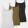 Comprar ❤️ Anna Field 3er PACK - Top - Black/mottled Light Grey/khaki, Mujer ✔️