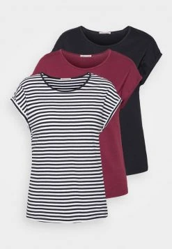 Venta al por mayor 🥰 Anna Field 3 PACK - Camiseta Estampada - Black/dark Red/black, Mujer 😍