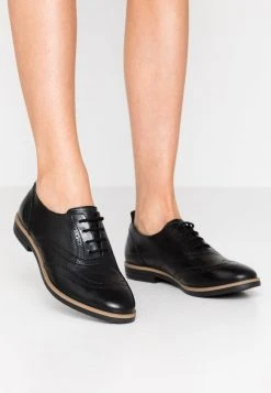 mejor venta 👏 Anna Field LEATHER FLAT ⌛ SHOES - Zapatos De Vestir - Black, Mujer ⌛