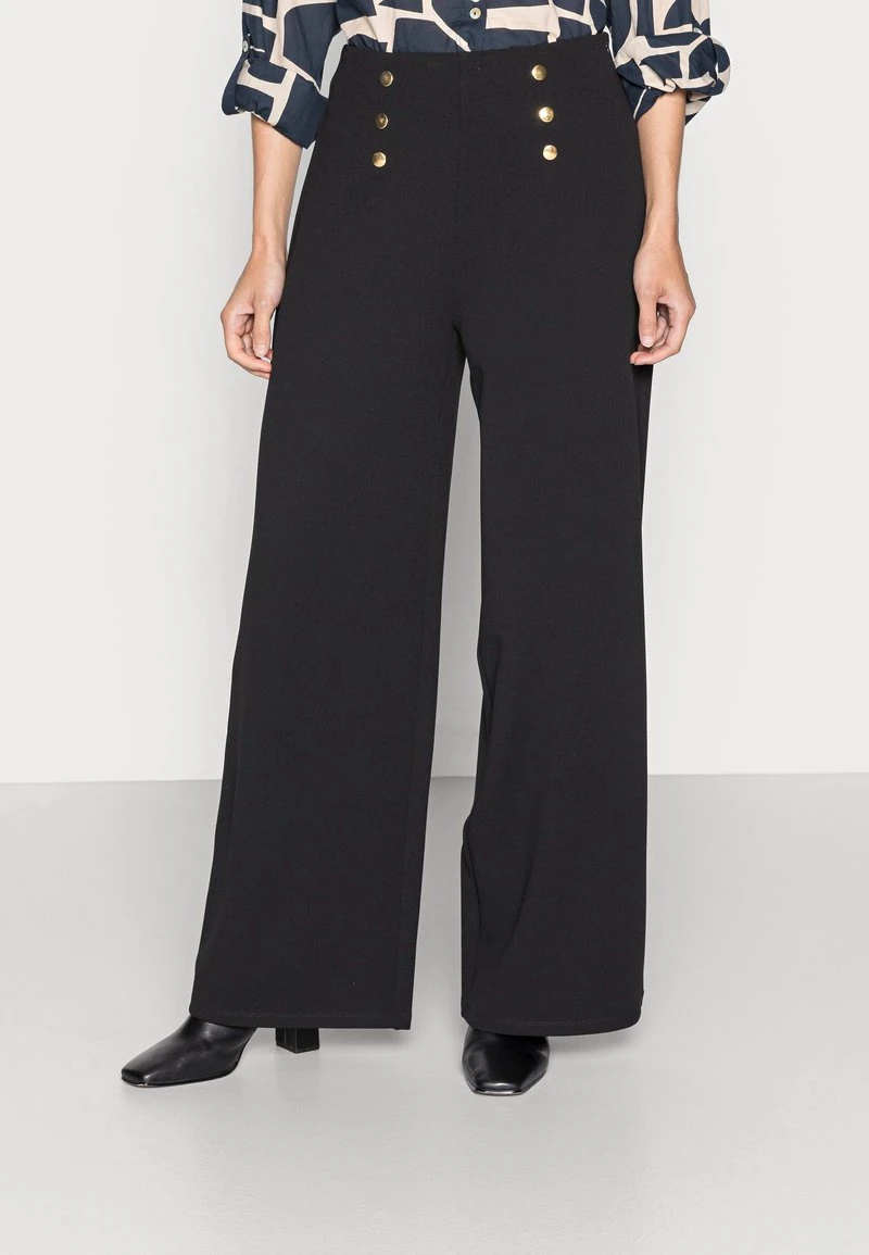Nuevo ✨ Anna Field BUTTON WAIST WIDE LEG PANTS - Pantalones - Black, Mujer ✔️ 3 Nuevo ✨ Anna Field BUTTON WAIST WIDE LEG PANTS - Pantalones - Black, Mujer ✔️