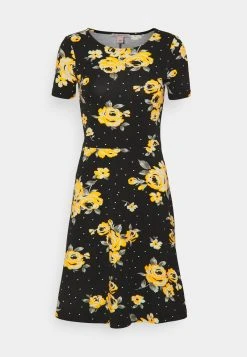 Lo mas barato ✔️ Anna Field Vestido Ligero - Black/yellow, Mujer ⭐