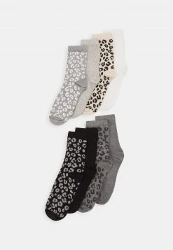 Promoción 🌟 Anna Field 8PP LEOPARD ANKLE - Calcetines - Grey/black, Mujer ⌛