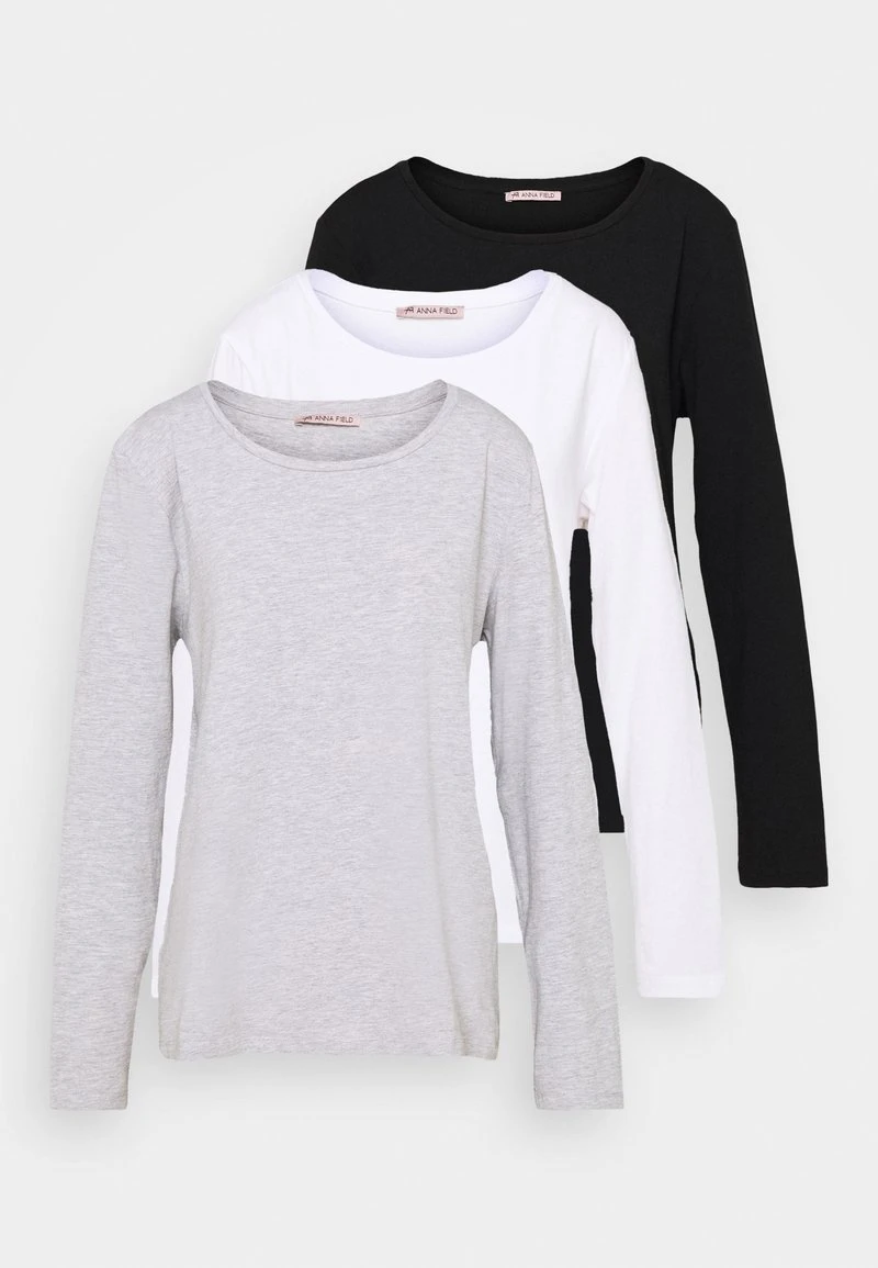 Venta express 🛒 Anna Field 3 PACK - Camiseta De Manga Larga - Black/white/mottled Light Grey, Mujer 😀 8 Venta express 🛒 Anna Field 3 PACK - Camiseta De Manga Larga - Black/white/mottled Light Grey, Mujer 😀 - Imagen 6