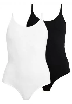 Para estrenar ✨ Anna Field 2PP STRING BODIES THONG SHAPE - Body - White/black, Mujer ✔️