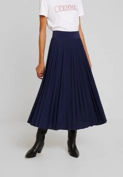 Para estrenar 🔥 Anna Field Plisse A-line Midi 🥰 Skirt - Falda Acampanada - Maritime Blue, Mujer ✨