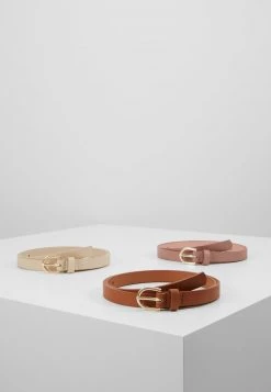 mejor venta 😍 Anna Field 3 PACK - Cinturón - Cognac/rose/beige, Mujer 🔔