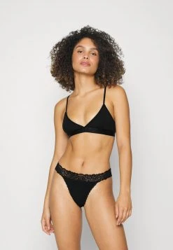 mejor venta ✔️ Anna Field 3PP MARGARET COTTON & LACE THONG - Tanga - Black, Mujer 🧨