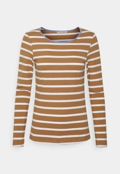 ofertas 🤩 Anna Field STRIPEY CONTRAST - Camiseta De Manga Larga - Brown, Mujer 🎁