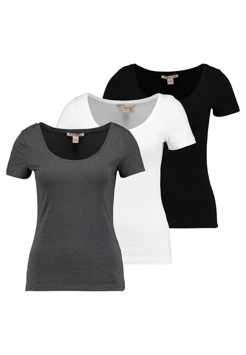 Presupuesto 🌟 Anna Field 3 PACK - Camiseta Básica - White/black/dark Grey, Mujer 🌟 6 Presupuesto 🌟 Anna Field 3 PACK - Camiseta Básica - White/black/dark Grey, Mujer 🌟 - Imagen 4