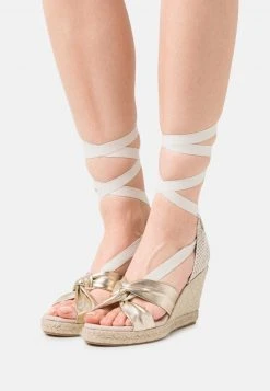 Nuevo ✨ Anna Field LEATHER - 🔥 Sandalias De Cuña - Gold, Mujer ⭐