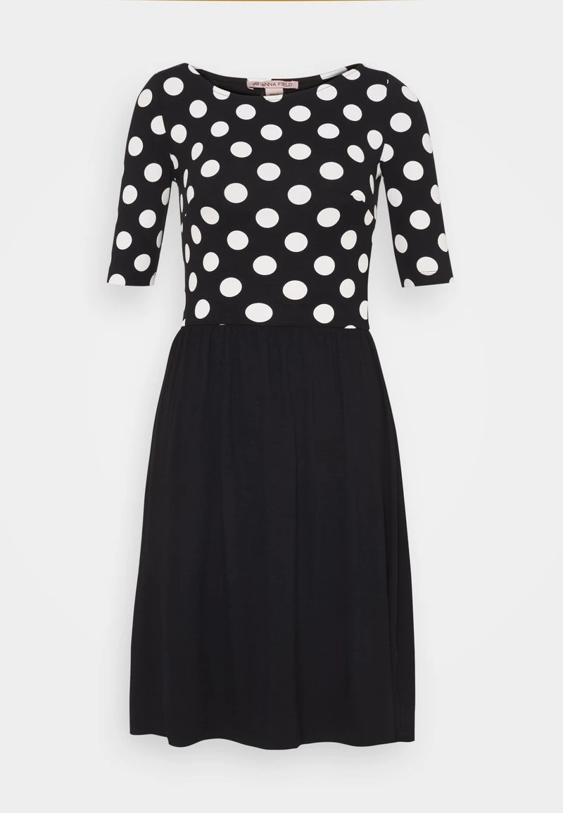 Venta al por mayor ✔️ Anna Field BOAT NECK PRINT 😍 DRESS WITH SOLID 💯 SKIRT - Vestido Ligero - Black/white, Mujer ❤️ 7 Venta al por mayor ✔️ Anna Field BOAT NECK PRINT 😍 DRESS WITH SOLID 💯 SKIRT - Vestido Ligero - Black/white, Mujer ❤️ - Imagen 5