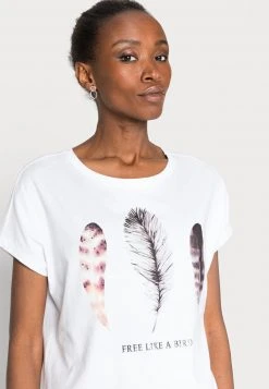 Venta al por mayor 😀 Anna Field FRANCESCA FREE LIKE A BIRD FEATHER TEE - Camiseta Estampada - White, Mujer ❤️ -Fashionize Ventas c9fd1cb791324504837839dc51a768d8