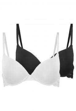 10 mejores 💯 Anna Field NADINE 2PP TSHIRT BRA PLAIN MICRO W LACE WING - Sujetador Básico - Black/white, Mujer 😀