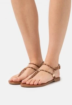 ofertas 🛒 Anna Field ❤️ Sandalias De Dedo - Cognac/gold, Mujer ✨