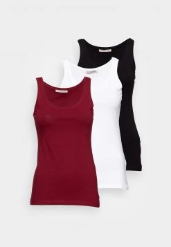 mejor venta 🤩 Anna Field BASIC TANK 3er Pack - Top - Black/white/dark Red, Mujer ⌛ -Fashionize Ventas fb9fea27dae044c09e5ef65c4206629c