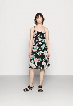 Toma de corriente 👍 Anna Field STRAPPA FIT AND FLARE - Vestido Informal - Black/pink, Mujer 🥰